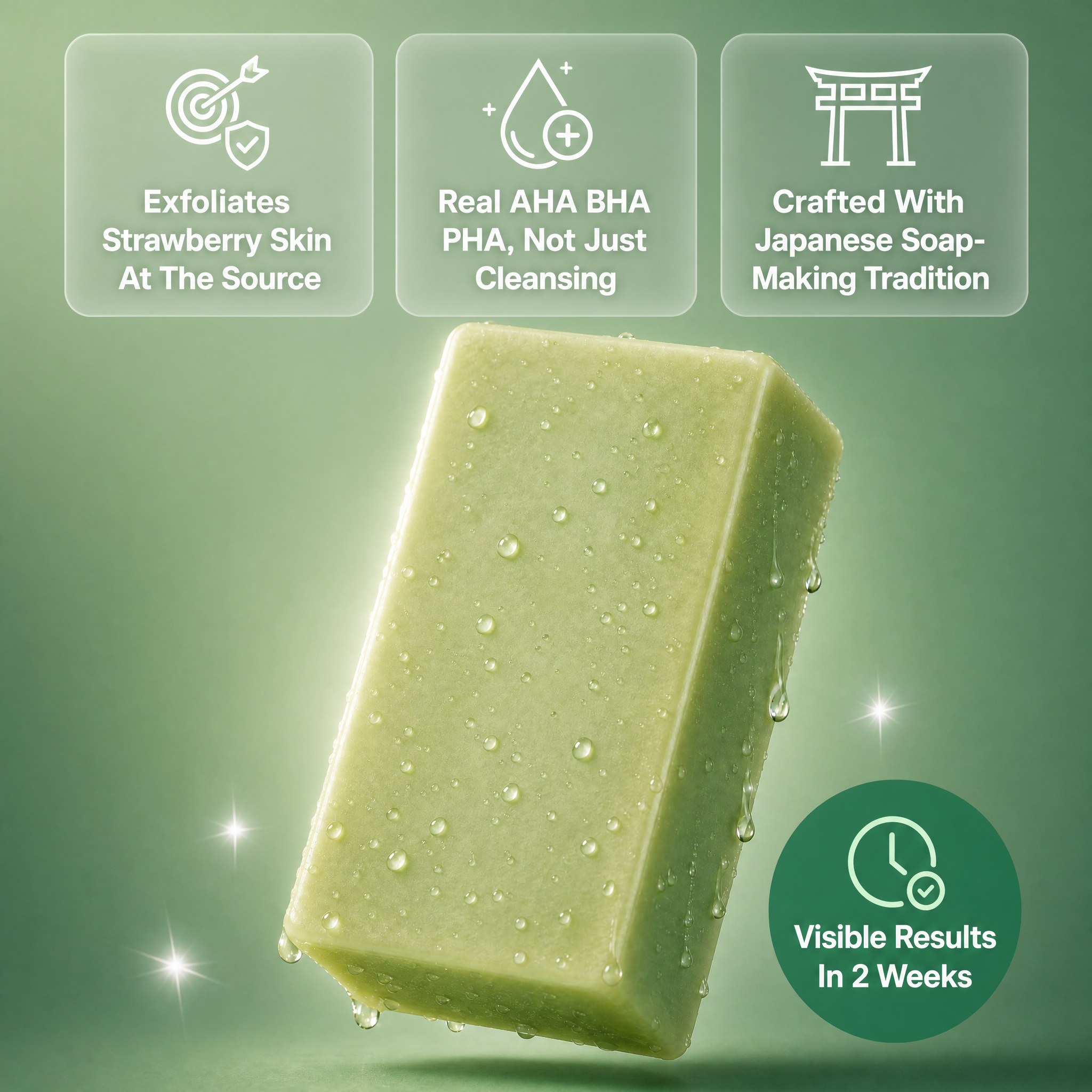 Japanese Exfoliating Bar Soap for Strawberry & Bumpy Skin